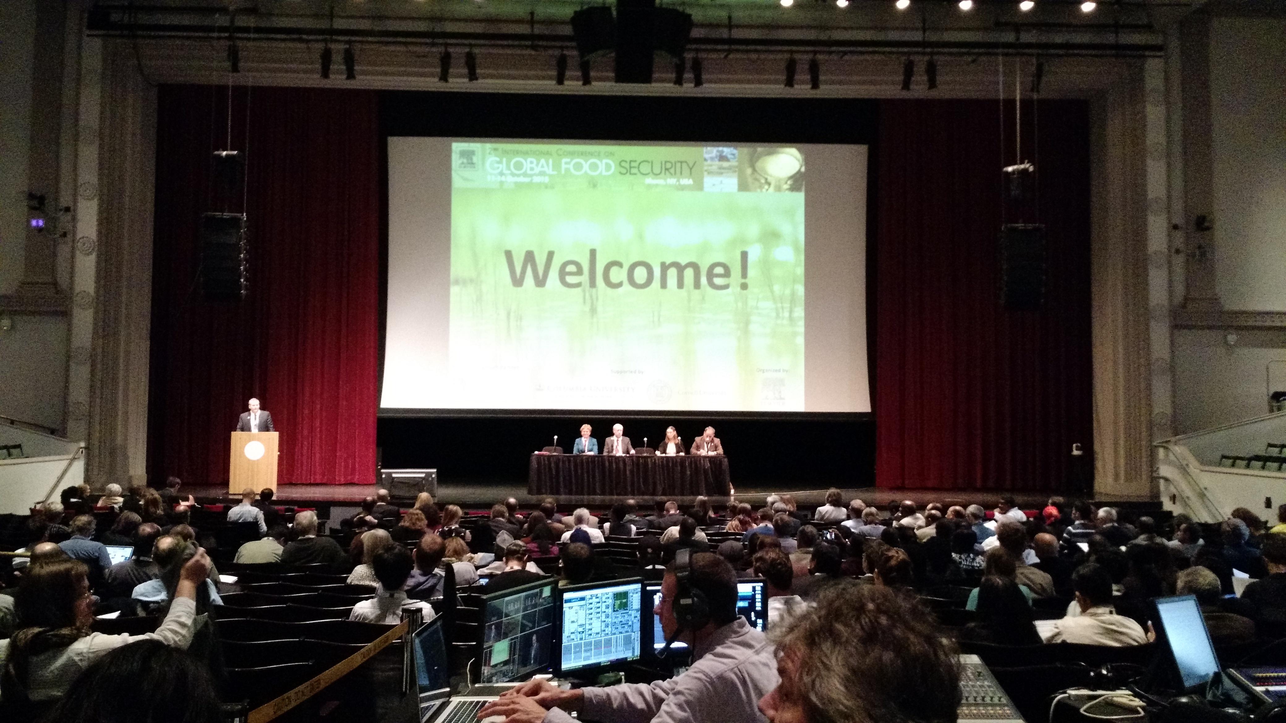 Sesión plenaria inaugural de la II Global Food Security Conference, Ithaca-EE.UU.