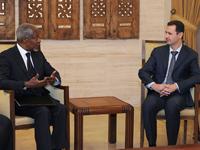 El enviado especial de la ONU para Siria, Kofi Anna, se reunió en Damasco con el Presidente Bashar al Assad.
