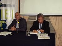 Jorge Balbis, Secretario Ejecutivo de la Asociación Latinoamericana de Organismos de Promoción (Alop), y Fernando Alvear, Gerente General de la Confederación de la Producción y el Comercio (CPC).