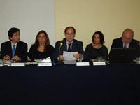 (De izq. a der) Gilberto Rodrígues, Paz Milet, Fernando Laiseca, María Cristina Silva y Andrés Serbin.