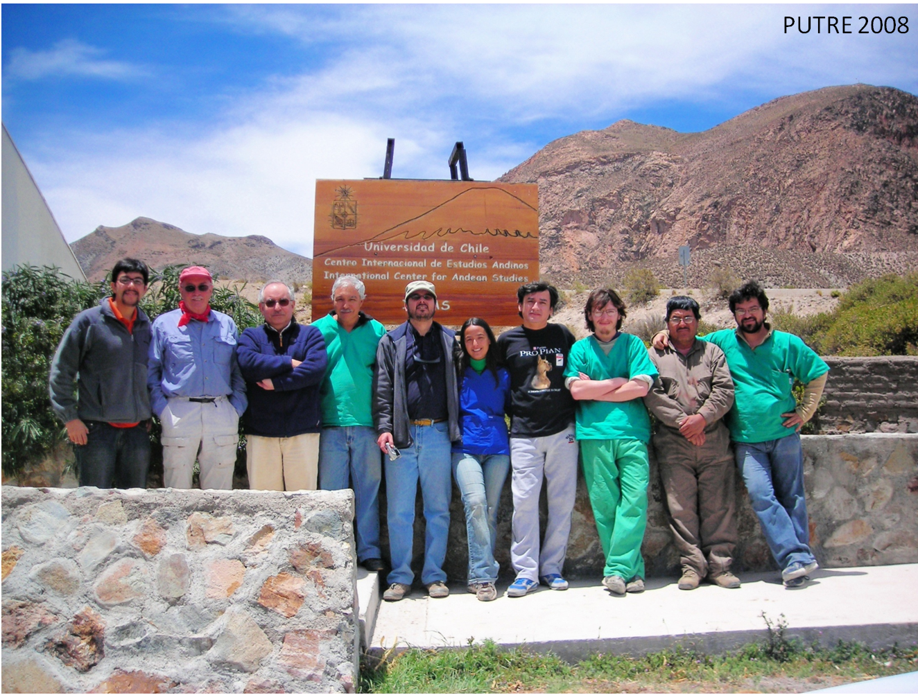 Con el equipo de investigadores del Incas, en Putre, el año 2008