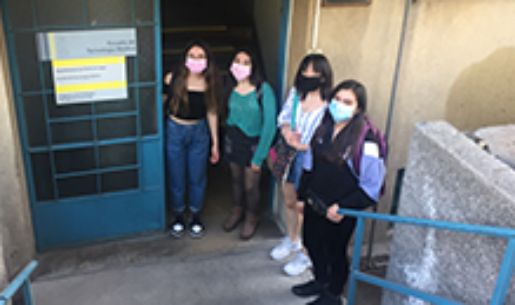 Saray López, Javiera Améstica, Matilda Aguayo y Siboney Cataldo fueron las primeras estudiantes de Tecnología Médica 2021 que visitaron su